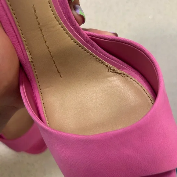 Gianni Bini Vibrant Pink Strappy Heels - Picture 7 of 10